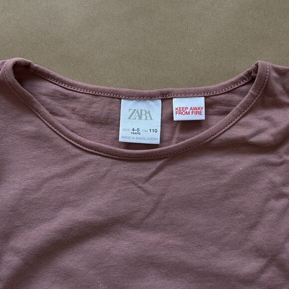 NWOT Zara Long-Sleeved Ruffle T-Shirt | 4-5Y - Picture 2 of 6